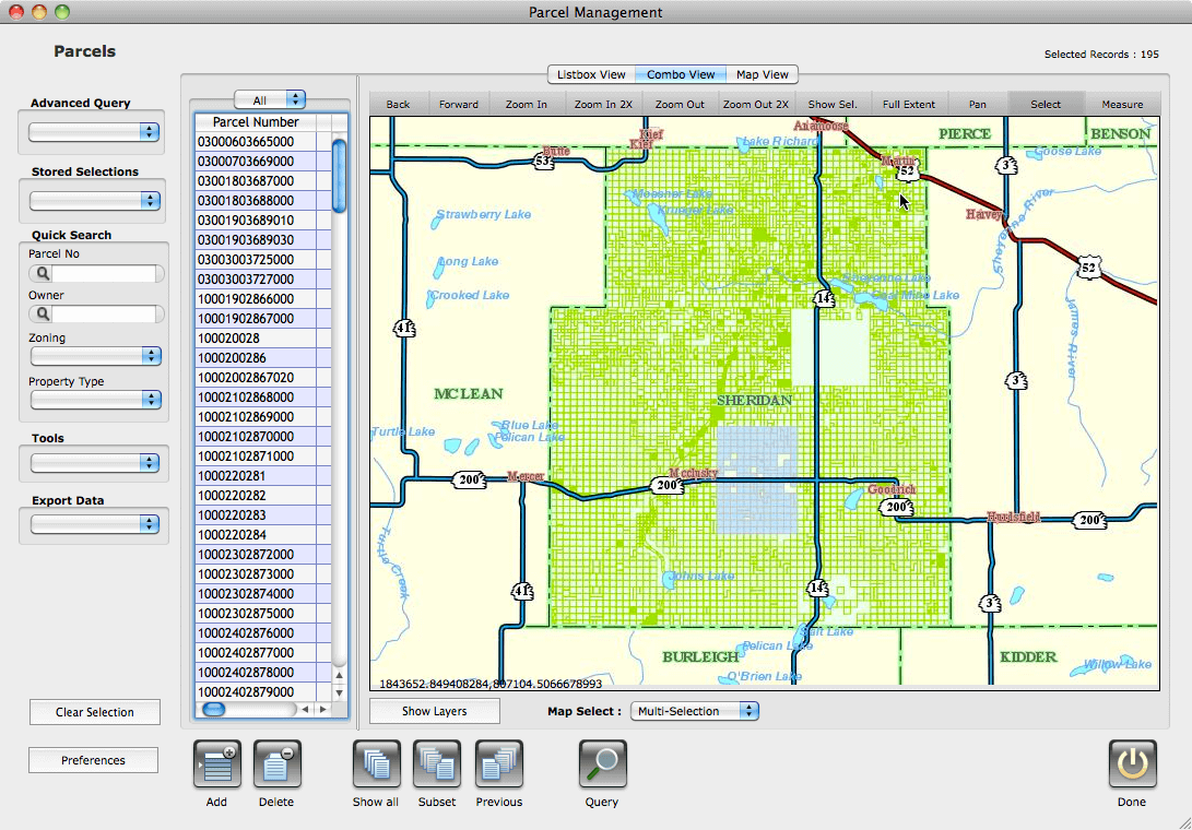 Parcel Management Map View