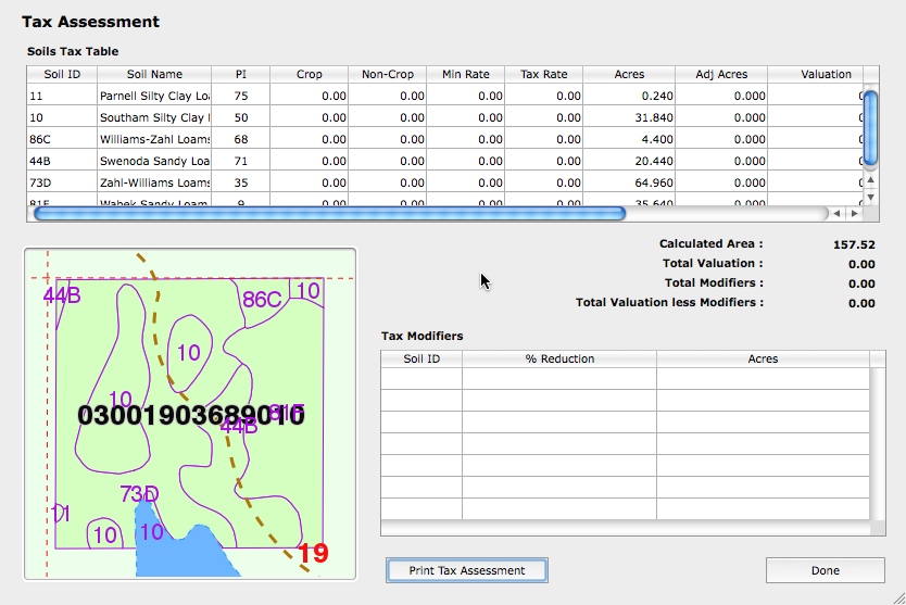Tax Assessment Dialog