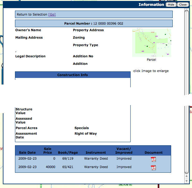 Web Interface for Parcels